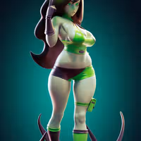 Figura Shego | Kim Possible Fanart autorstwa Officer Rhu SFW,NSFW,Futa 3d printed statue,3d printed,3d printed figure,Shego Statue,Kim Possible Statue,futa statue,futa figurines,futanari figurines,futanari statue,nsfw statue