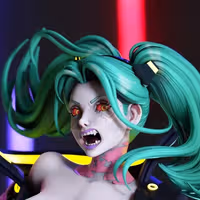 Rebecca Statue | Cyberpunk Edgerunners Fan Art by Momoji3d SFW,NSFW null