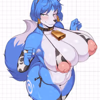 Krystal Big Boobs Furry Sticker | StarFox Vinyl Sticker NSFW furry sticker,nsfw sticker,Krystal sticker,starfox sticker