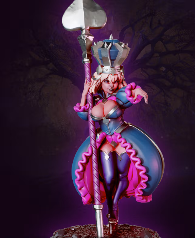 The Queen of Spades Miniature | DnD Fan Art by Gaz Minis SFW,NSFW 3d printed,miniature,dnd miniature,The Queen of Spades,3d printed miniature,nsfw miniature