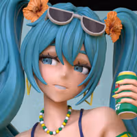 Hatsune Miku Brazilian Statue | Vocaloid Fan Art by OXO3D SFW 3d printed,3d printed statue,3d printed figure,Hatsune Miku Brazilian Statue,Vocaloid