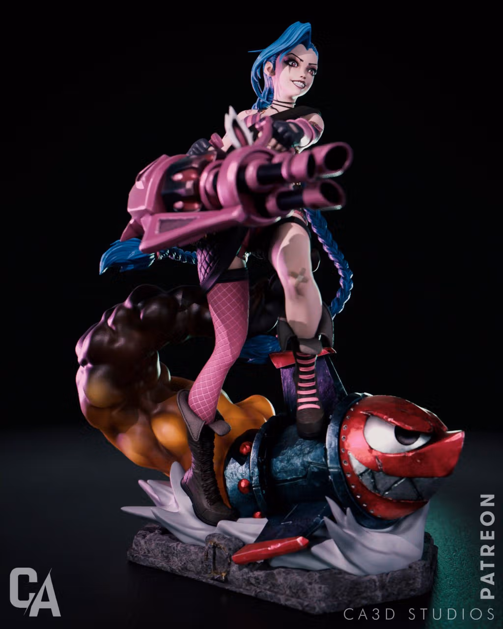 Jinx Statue | Arcane Fanart von CA3dART SFW 3d printed statue,3d printed,Jinx Statue,League of Legends statue,Arcane statue,3d printed figure