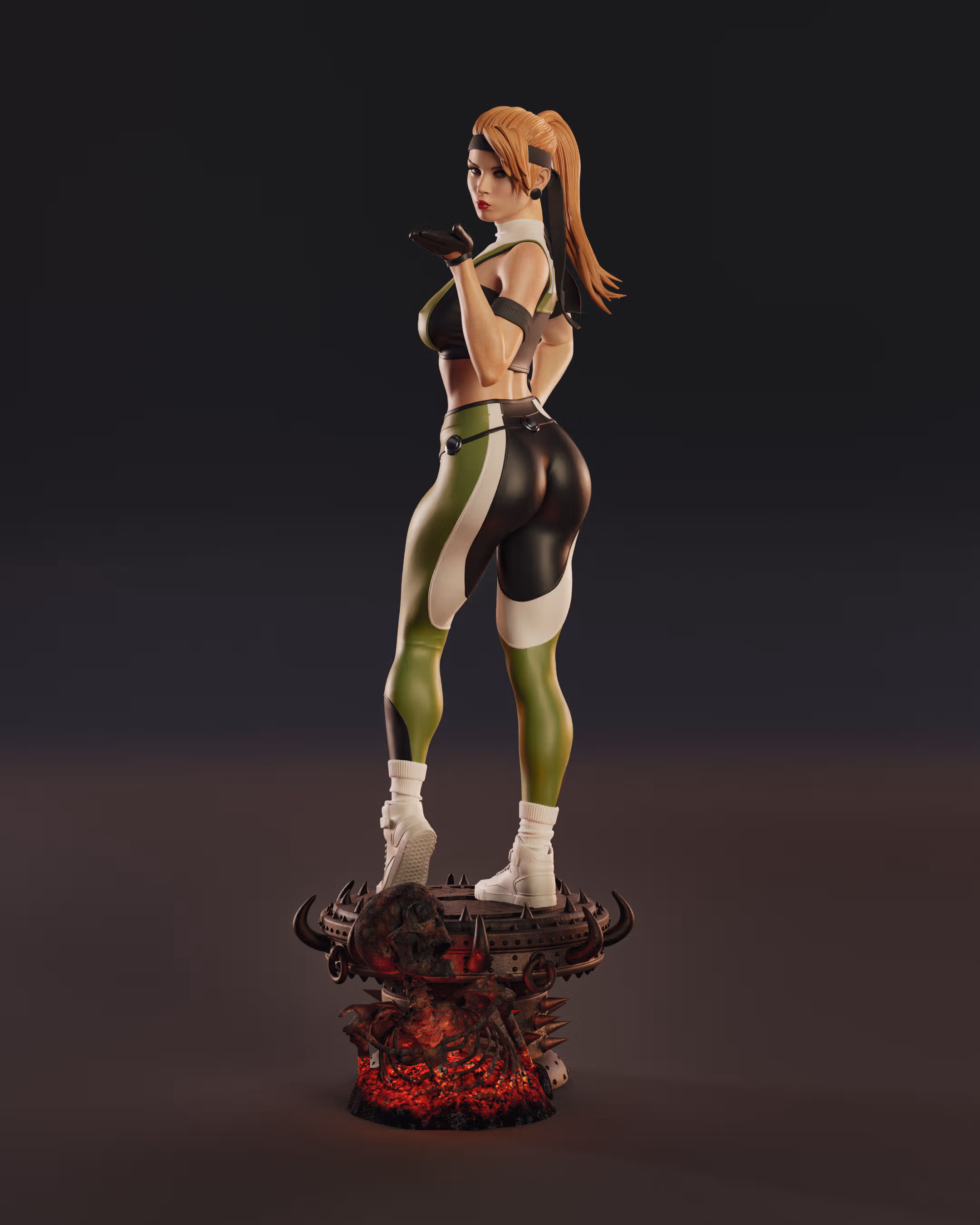 Sonya Blade Statue | Mortal Kombat Fan Art by Abe3D SFW,NSFW 3d printed statue,nsfw statue,Sonya Blade statue,mortal kombat,3d printed figure,3d printed