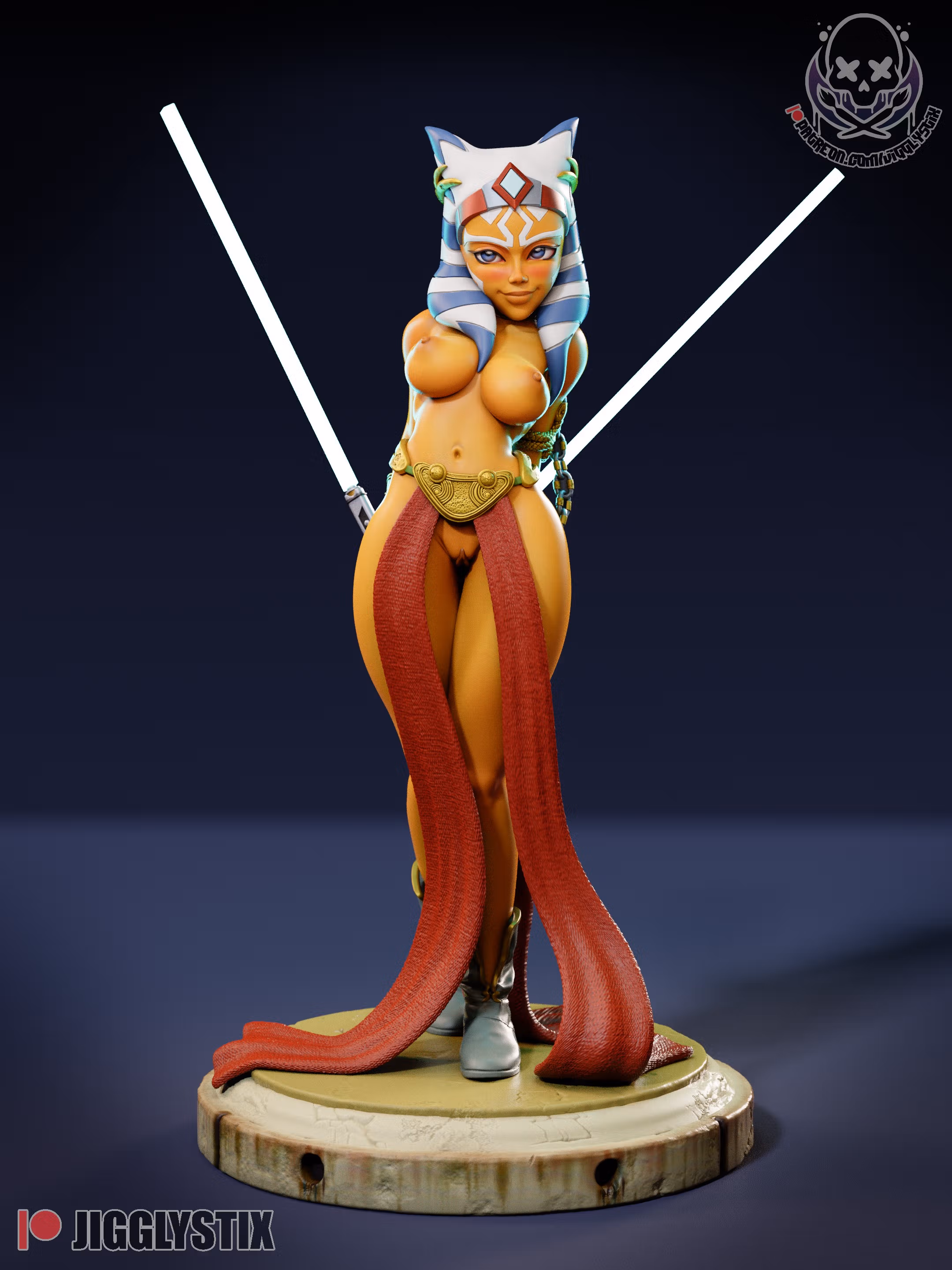 Statua Ahsoka | Star Wars Fan art di Jigglystix SFW,NSFW,Futa 3d printed statue,3d printed,nsfw statue,3d printed figure,futa statue,Ahsoka Statue,Star Wars Statue,futa figurines,futanari figurines,futanari statue