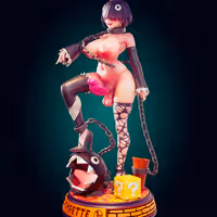 Statue Princess Chompette | Super Mario Fan art par Officer Rhu SFW,NSFW,Futa 3d printed,3d printed figure,Princess Chompette statue,futa statue,Super Mario statue,nsfw statue,futa figurines,futanari figurines,futanari statue