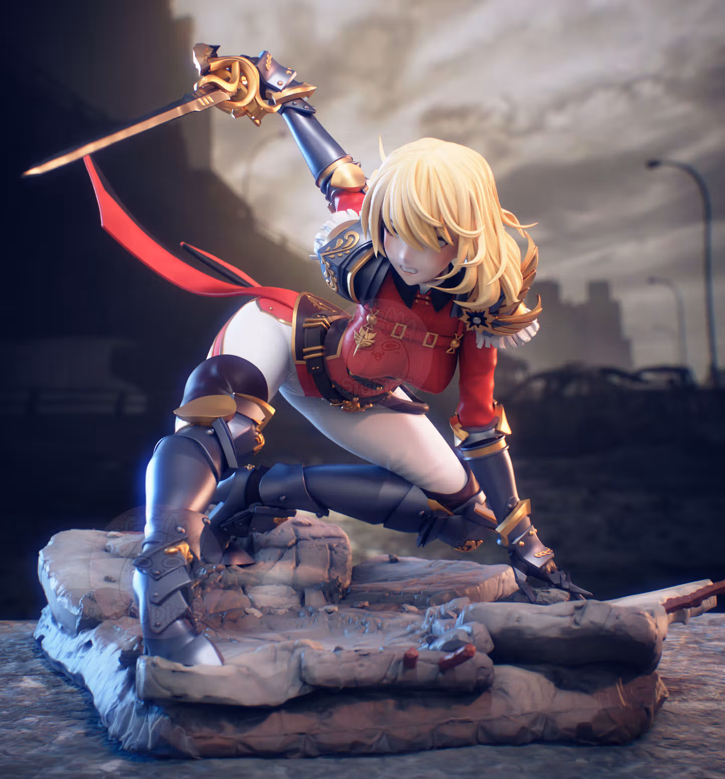 Cha Hae-In Statue | Solo Leveling Fan Art by EggmaStudios SFW,NSFW 3d printed statue,3d printed,3d printed figure,Cha Hae-In Statue,Solo Leveling Statue,nsfw statue