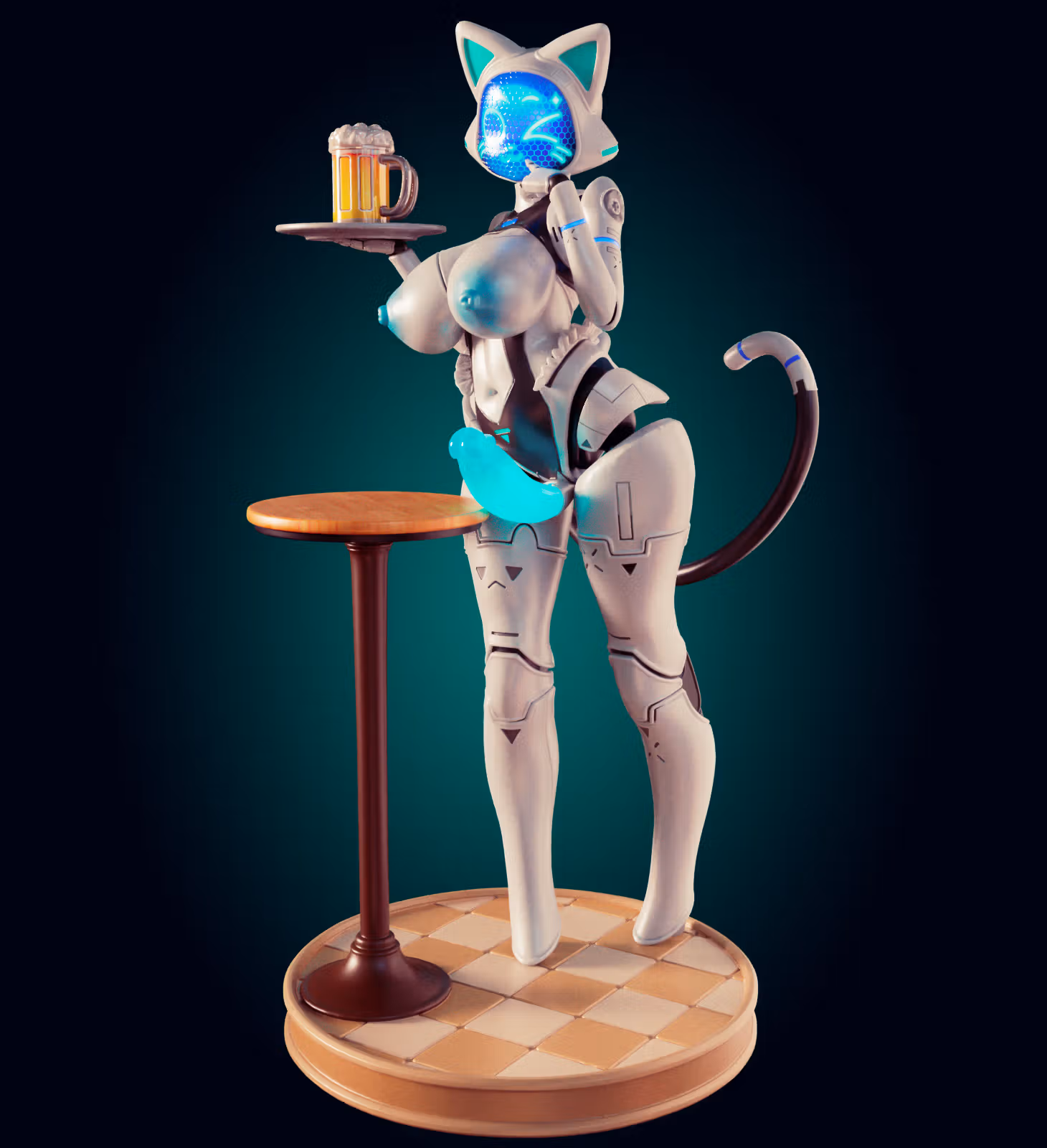 Neko-Bot Girl Furry Statue | Monster Girl Fanart von Officer Rhu SFW,NSFW,Futa 3d printed statue,3d printed,3d printed figure,Neko-Bot Girl Statue,Monster Girl Statue,nsfw statue,furry statue,futa statue,futa figurines,futanari figurines,futanari statue