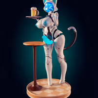 Neko-Bot Girl Furry Statue | Monster Girl Fanart von Officer Rhu SFW,NSFW,Futa 3d printed statue,3d printed,3d printed figure,Neko-Bot Girl Statue,Monster Girl Statue,nsfw statue,furry statue,futa statue,futa figurines,futanari figurines,futanari statue