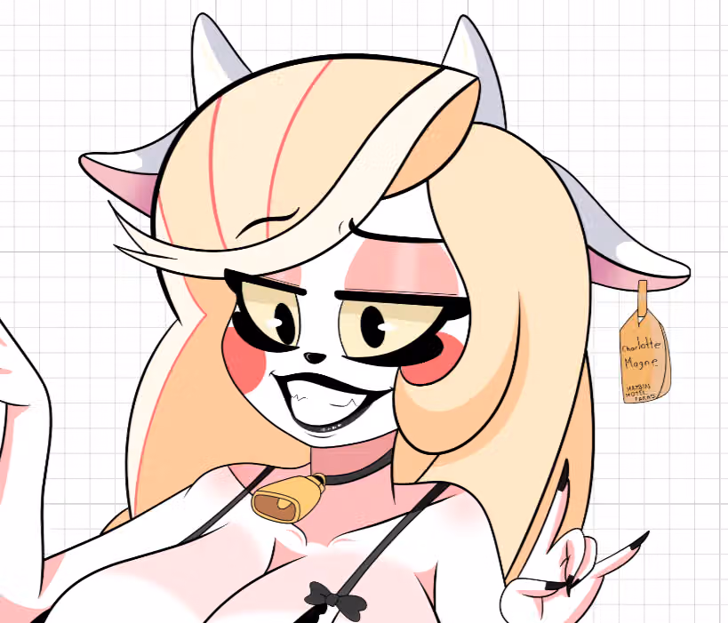Charlie Cow Girl Sticker | Hazbin Hotel Vinyl Sticker SFW,NSFW,Futa Hazbin Hotel sticker,nsfw sticker,Charlie stickers,futa sticker,futanari sticker
