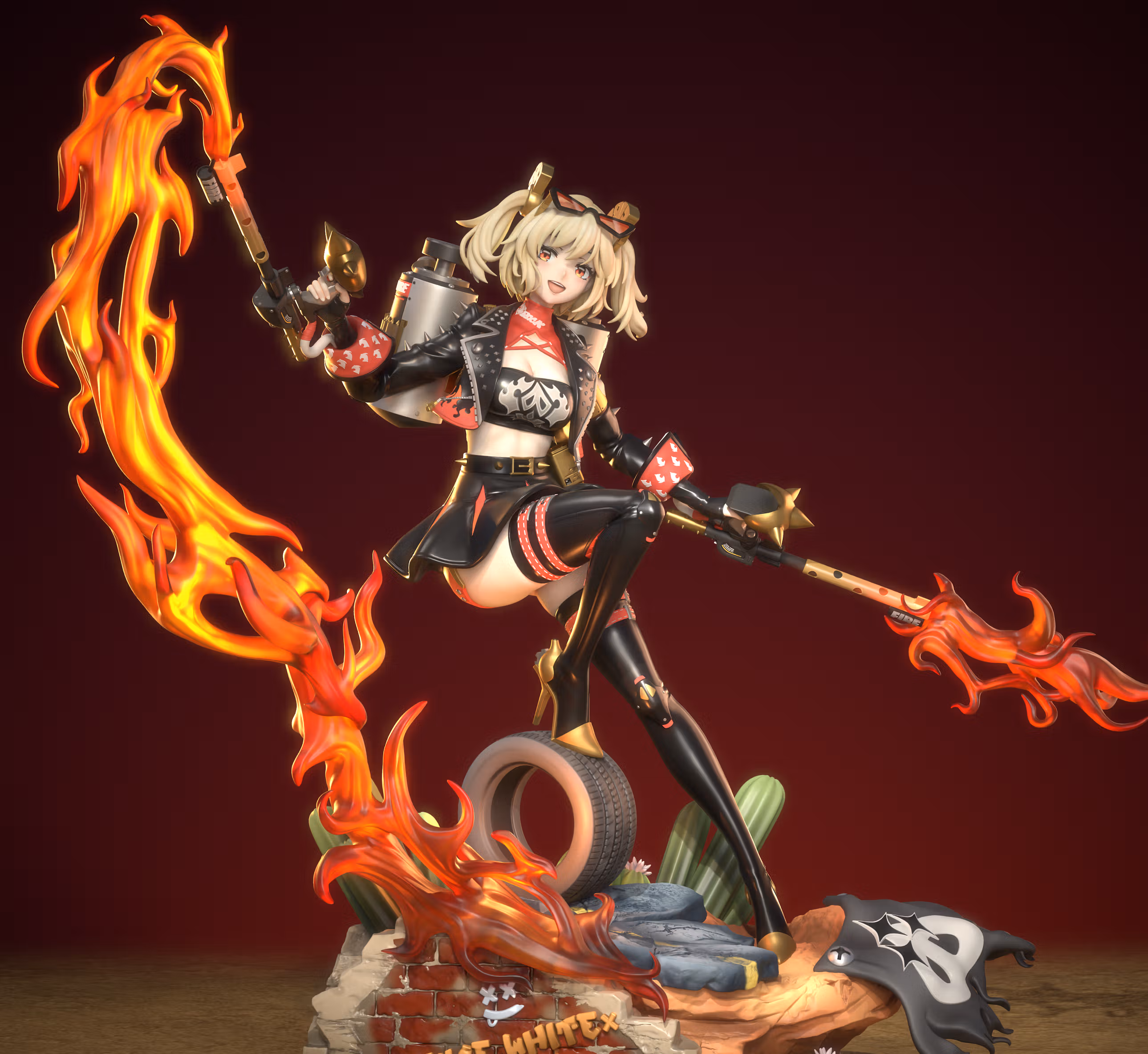 Estatua Burnice White | Zenless Zone Zero Fan art por Neko Figurines SFW 3d printed statue,Zenless Zone Zero,3d printed,Burnice White Statue,3d printed figure