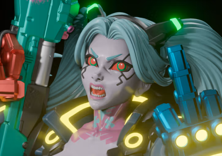 Statue Rebecca | Cyberpunk Edgerunners Fan art par Digital Dark SFW,NSFW,Futa 3d printed statue,3d printed,nsfw statue,futa statue,Rebecca Statue,Cyberpunk Edgerunners,3d printed figure,futa figurines,futanari figurines,futanari statue