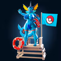 Statue Vaporeon Eevee Bay Watch | Pokemon Fan art par Officer Rhu SFW,NSFW,Futa 3d printed,Vaporeon Bay Watch statue,futa statue,pokemon statue,furry statue,nsfw statue,futa figurines,futanari figurines,futanari statue,Vaporeon Statue