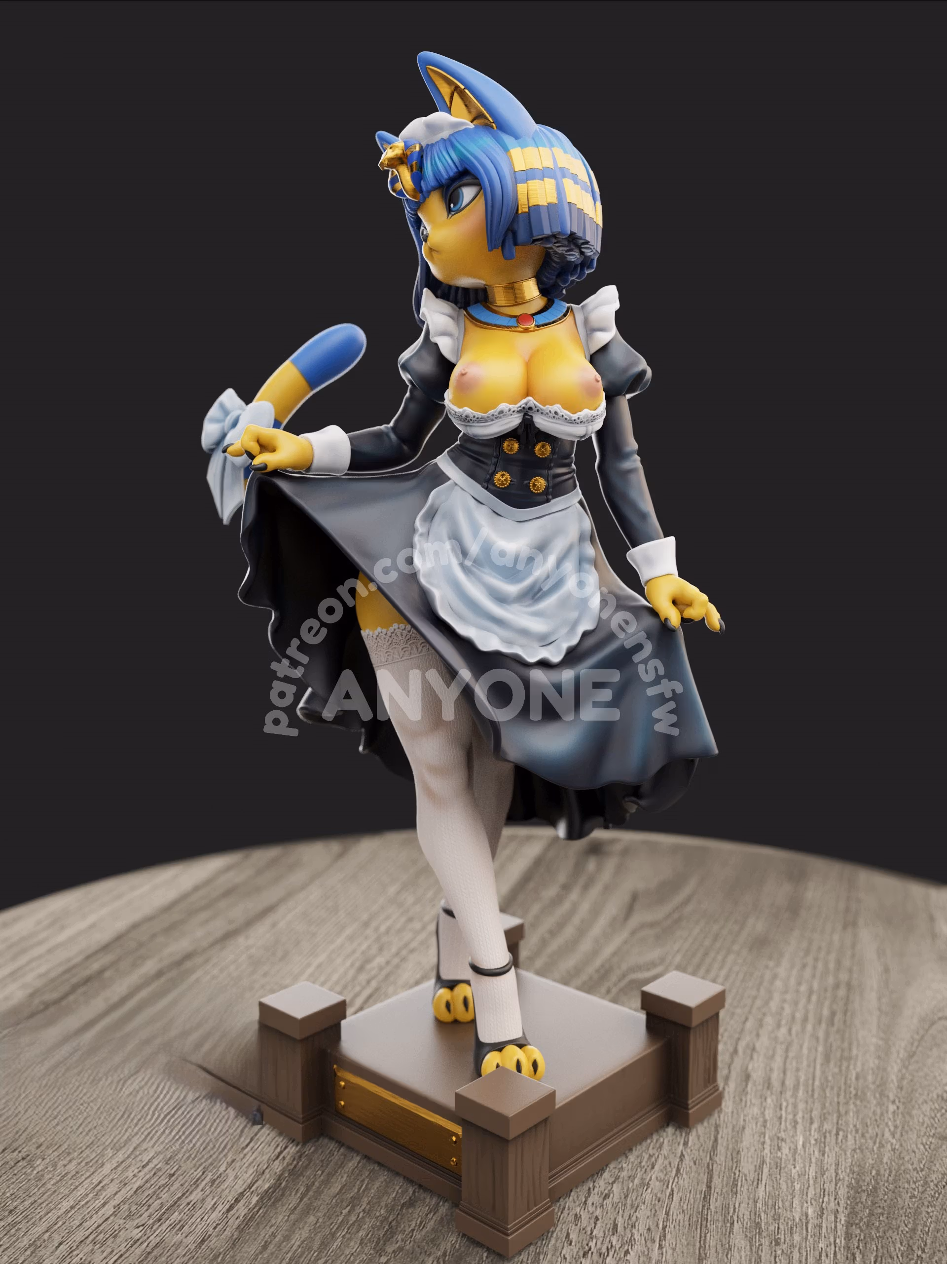 Ankha Maid Statue | Animal Crossing Fan Art by Anyonensfw SFW,NSFW 3d printed,3d printed statue,nsfw statue,Animal Crossing Statue,Ankha Maid Statue