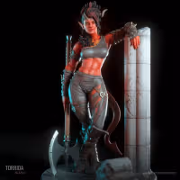 Karlach Statue | Baldur's Gate 3 Fan Art by TorridaMinis SFW,NSFW,Futa 3d printed,3d printed statue,nsfw statue,3d printed figure,Baldur's Gate Statue,Karlach Statue,futa figurines,futanari figurines,futanari statue,futa statue
