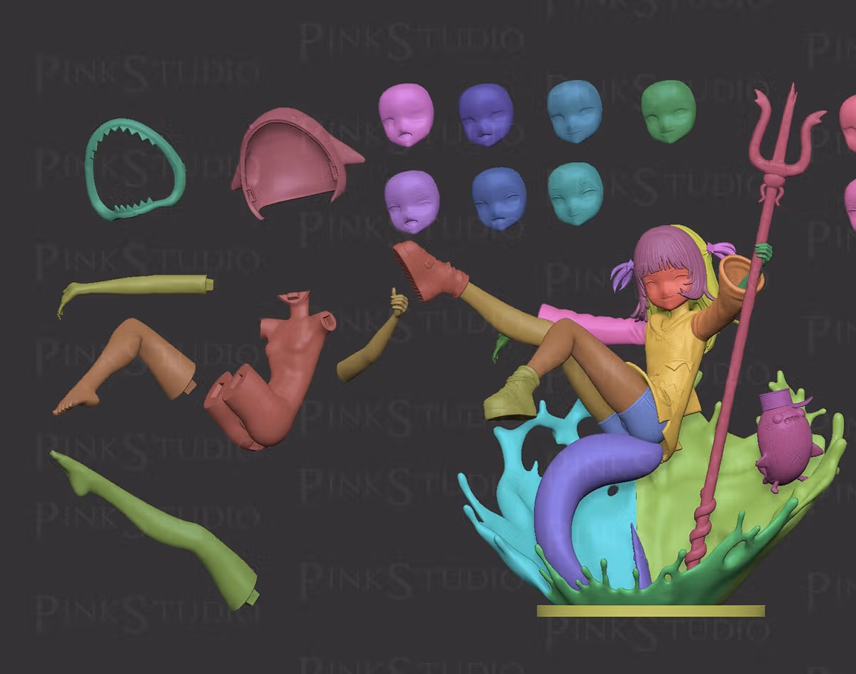 Gawr Gura Statue | Hololive Fan Art by Pink Studio SFW,NSFW 3d printed statue,nsfw statue,Gawr Gura Statue,Hololive Statue,sfw statue