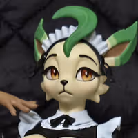 Maid Leafeon Furry Statue | Pokemon Fan Art by YLZX3 NSFW 3d printed,3d printed statue,Pokemon Statue ,Leafeon statue,nsfw statue,furry statue