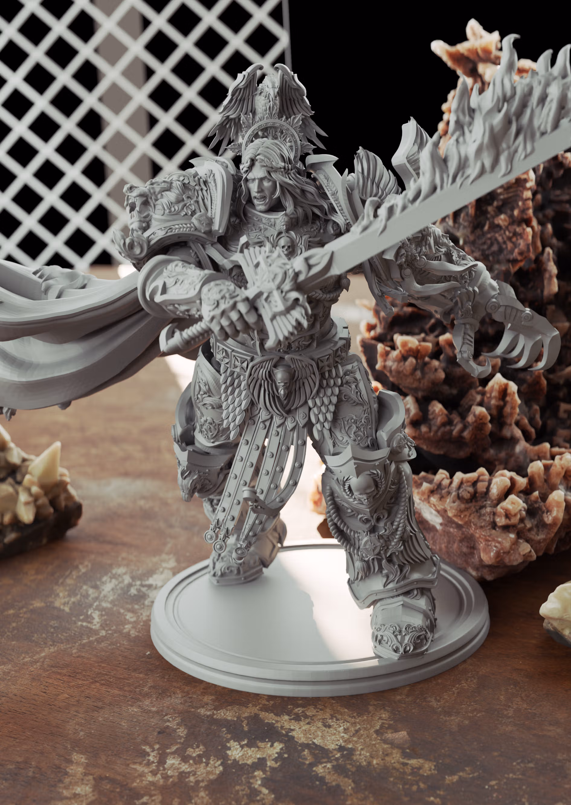 Emperor of Mankind Miniature | 40k Fan Art by 3DArtGuy SFW 3d printed miniature,3d printed,miniature,sfw miniature,warhammer 40k,40k miniature,Emperor of Mankind