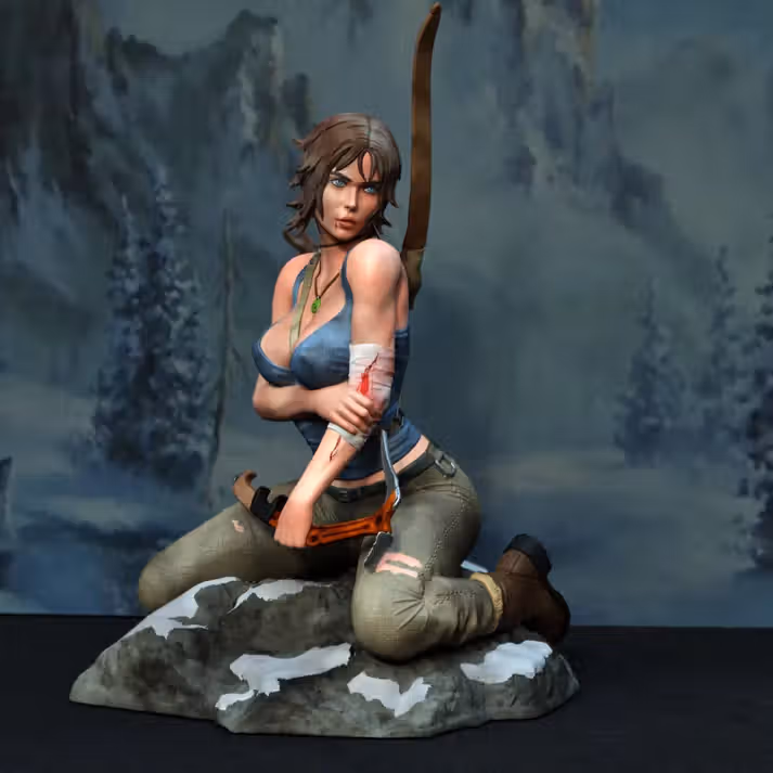 Lara Croft Statue | Tomb Raider Fan Art by Exclusive3dprints SFW,NSFW 3d printed statue,3d printed,nsfw statue,3d printed figure,Lara Croft statue,Tomb Raider statue