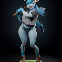 Glaceon Baseball Statue | Pokemon Fan Art by Anyonensfw SFW,NSFW,Futa 3d printed,3d printed statue,nsfw statue,futa statue,furry statue,Glaceon Statue,Pokémon Statue,futa figurines,futanari figurines,futanari statue