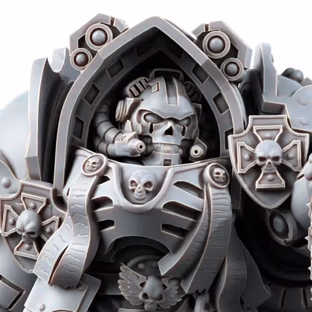 Imperial Exolothreftis Chaplain Miniature | 40k Fan Art by Across the Realms SFW 3d printed miniature,3d printed,miniature,sfw miniature,warhammer 40k,40k miniature,Imperial Exolothreftis Chaplain,Grimdark
