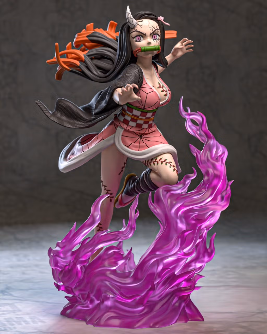 Nezuko Demon Awakened Statue | Demon Slayer Fan Art by Azerama SFW,NSFW 3d printed,3d printed statue,nsfw statue,Nezuko Demon statue,Demon Slayer statue