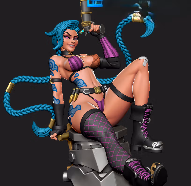 Estatua Jinx | League of Legends Fan art por Digital Dark SFW,NSFW,Futa 3d printed statue,3d printed,nsfw statue,3d printed figure,Jinx Statue,League of Legends Statue,futa statue,futa figurines,futanari figurines,futanari statue