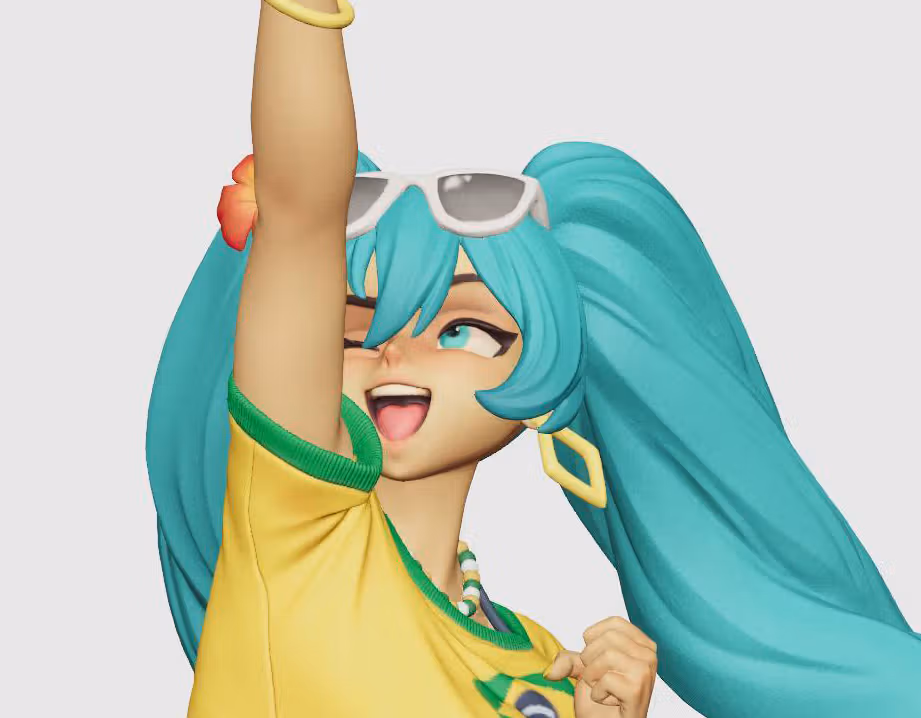Statua Brazilian Miku | Vocaloid Fan art di Freyas Fantasys SFW,NSFW,Futa 3d printed statue,3d printed,3d printed figure,Vocaloid Statue,Brazilian Miku Statue,nsfw statue,futa figurines,futanari figurines,futanari statue,futa statue