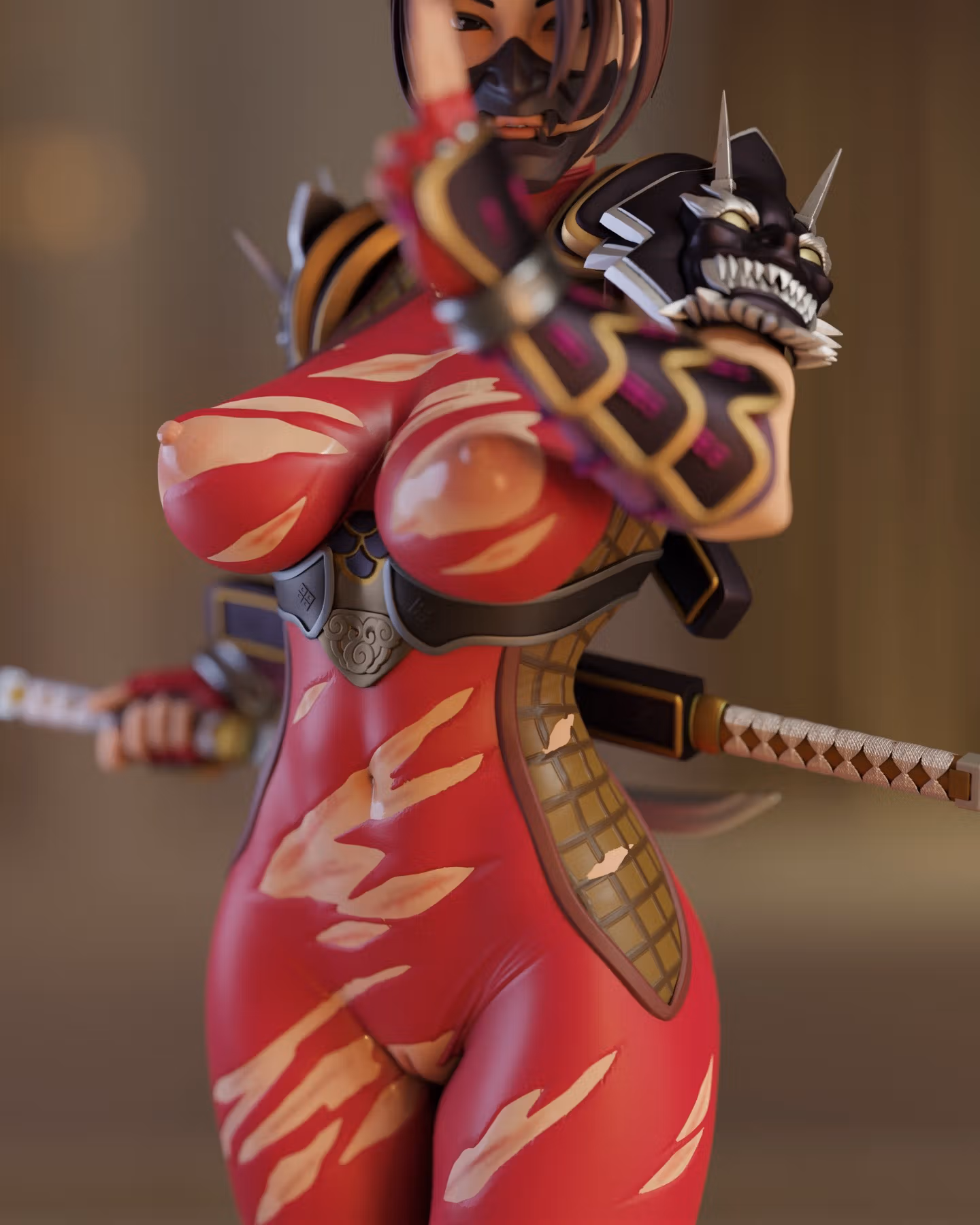 Taki Statue | Soul Calibur Fan Art by Momoji3d SFW,NSFW 3d printed statue,3d printed,nsfw statue,3d printed figure,Taki statue,Soul Calibur statue
