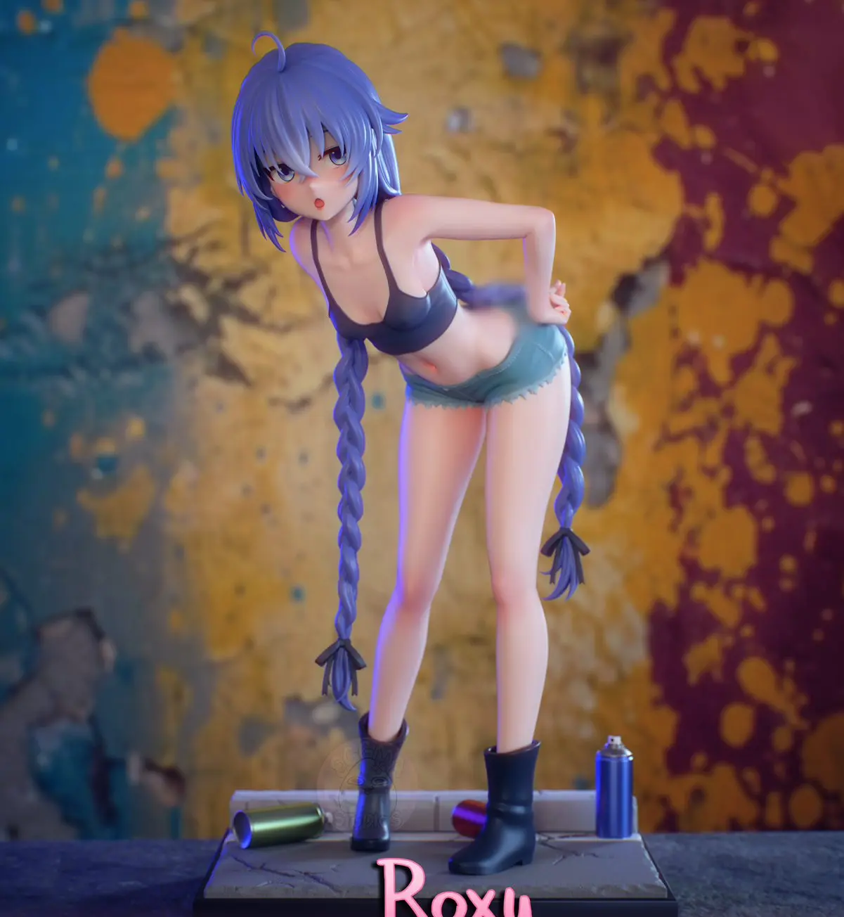 Roxy Urban Statue | Mushoku Tensei Fan Art by EggmaStudios SFW,NSFW 3d printed statue,3d printed,3d printed figure,Roxy Urban Statue,Mushoku Tensei Statue,nsfw statue