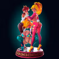 Statua Princess Peach, Daisy, Rosalina Diorama | Super Mario Fan art di Officer Rhu SFW,NSFW,Futa 3d printed,Princess Peach statue,futa statue,Super Mario statue,furry statue,nsfw statue,futa figurines,futanari figurines,futanari statue,Princess Daisy statue,Princess Rosalina statue