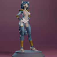 Krystal Furry Statue | StarFox Fanart von NaughtyVault NSFW 3d printed,3d printed statue,StarFox Statue ,Krystal statue,nsfw statue,furry statue