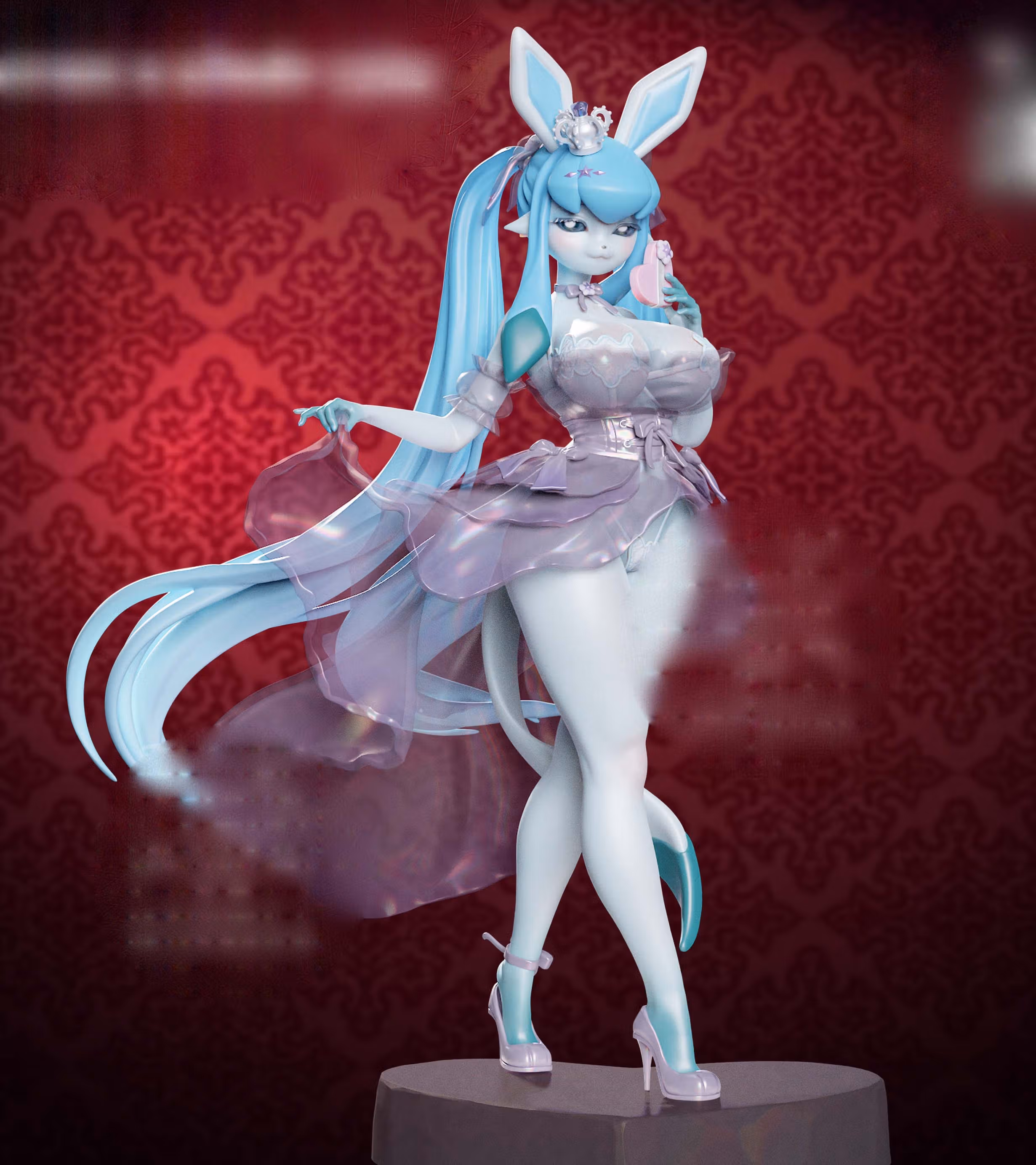 Estatua Glaceon Eevee Furry | Pokemon Fan art por Onagaba SFW,NSFW,Futa 3d printed statue,3d printed,3d printed figure,Glaceon Statue,Pokémon Statue,futa statue,futa figurines,futanari figurines,futanari statue,nsfw statue,furry statue