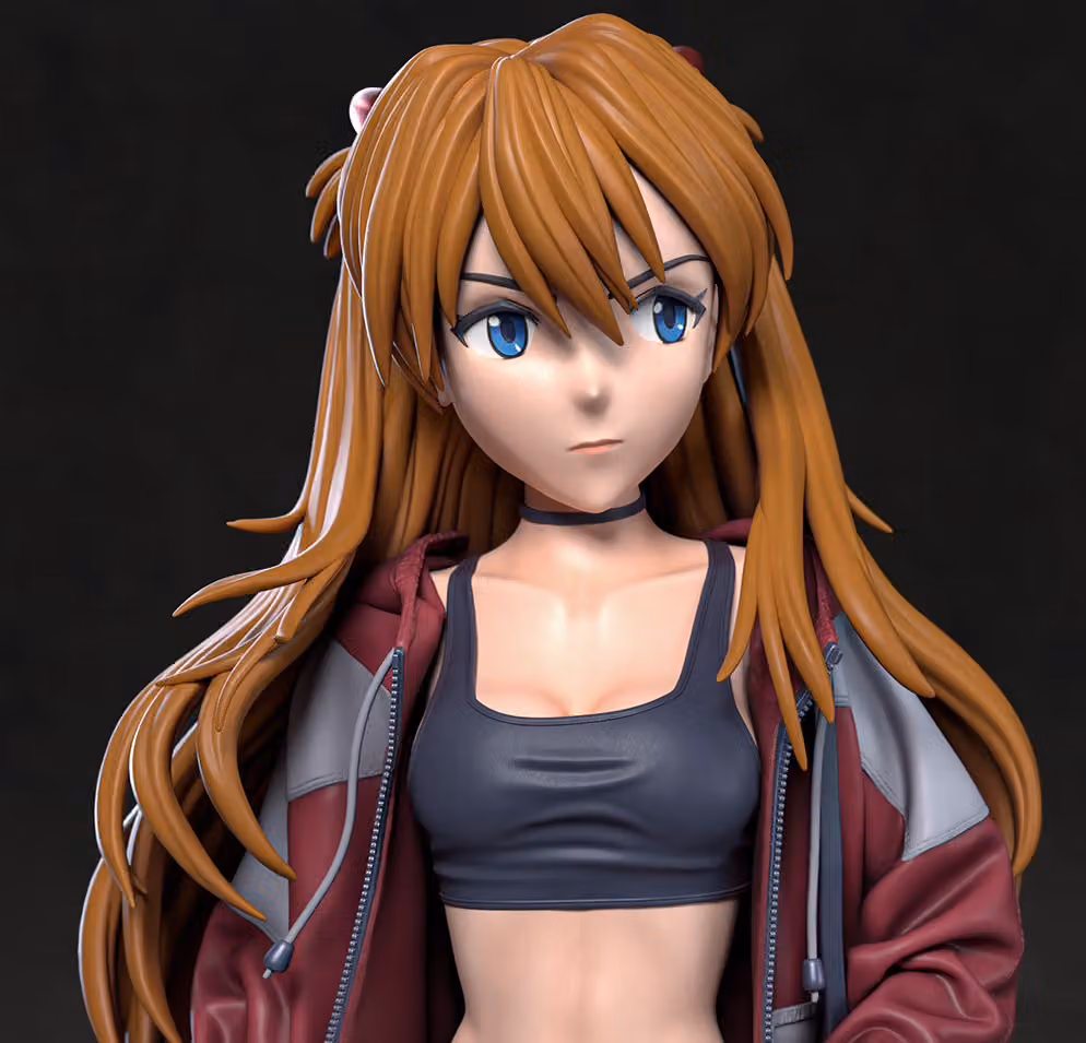 Asuka Langley Statue | Evangelion Fan Art by Azerama SFW,NSFW 3d printed,3d printed statue,nsfw statue,Asuka Langley Statue,Evangelion statue