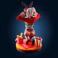 Frieren Christmas Statue | Frieren: Beyond Journey's End Fan Art by Officer Rhu SFW,NSFW,Futa 3d printed,Frieren Christmas statue,futa statue,Frieren: Beyond Journey's End statue,furry statue,nsfw statue,futa figurines,futanari figurines,futanari statue