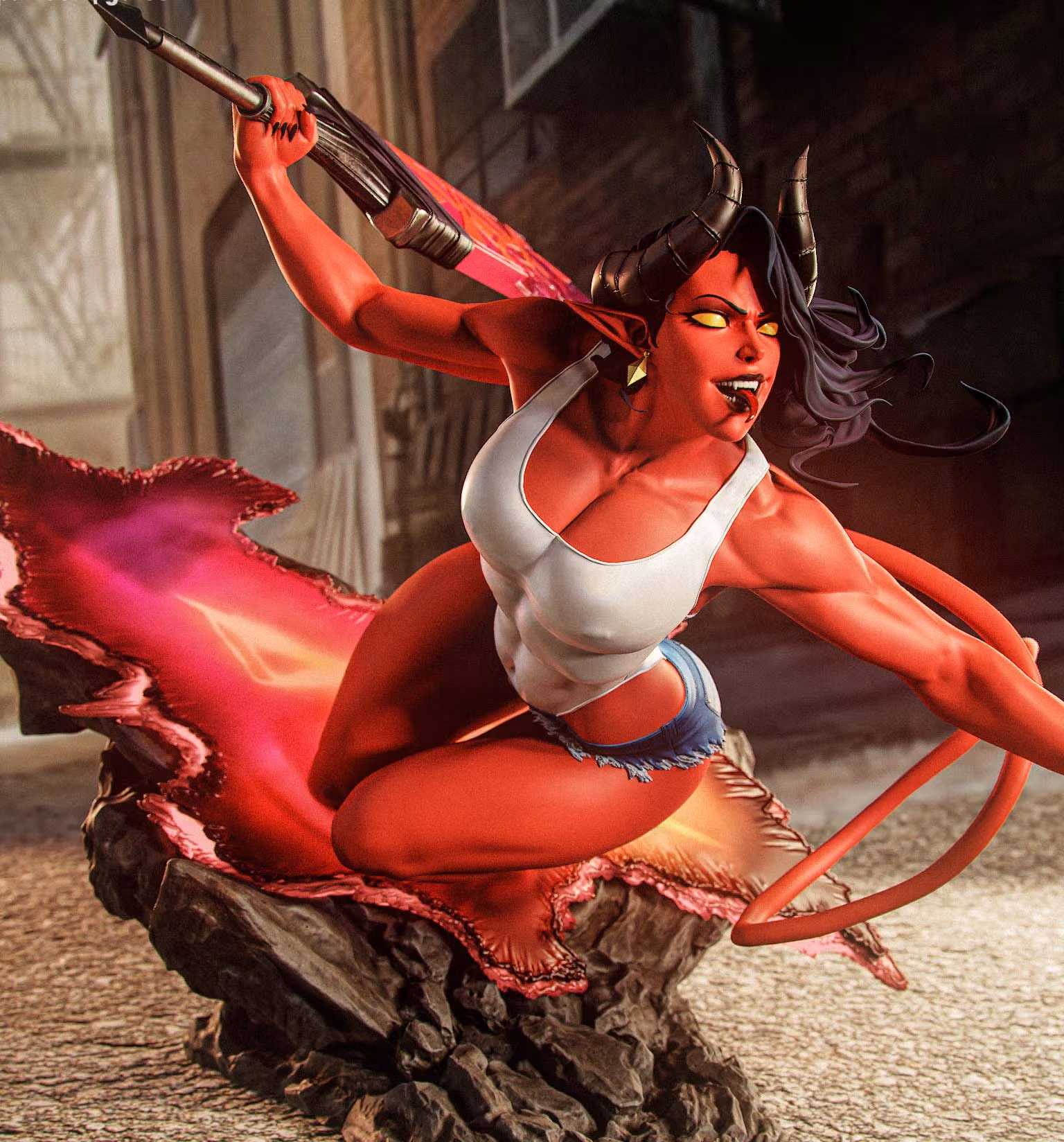Malevola Statue | Dispatch Fan Art by Gatsu SFW,NSFW,Futa 3d printed statue,3d printed,nsfw statue,futa statue,Malevola Statue,Dispatch statue,futa figurines,futanari figurines,futanari statue