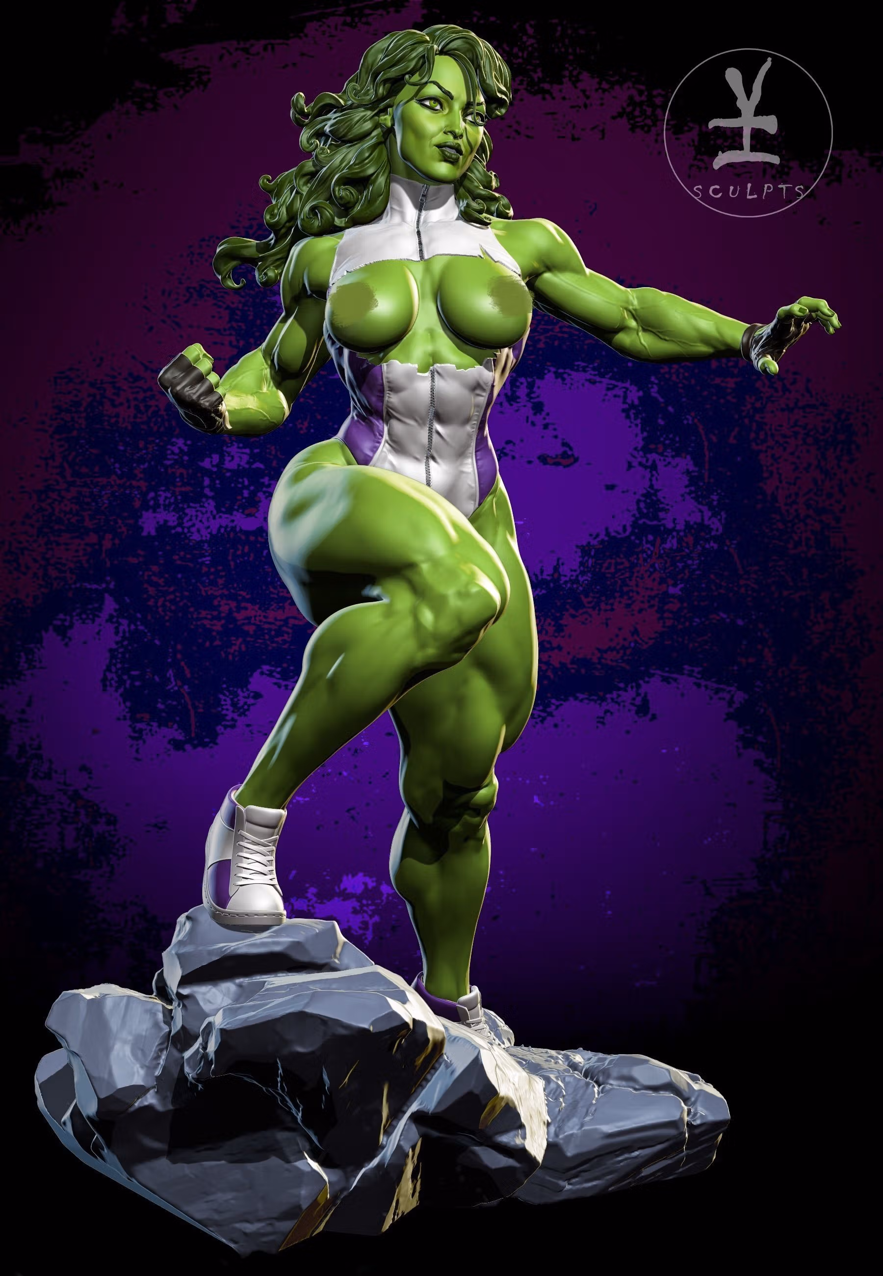 Estatua She Hulk | Marvel Fan art por Yan H SFW,NSFW 3d printed,3d printed statue,nsfw statue,3d printed figure,She Hulk statue,marvel statue