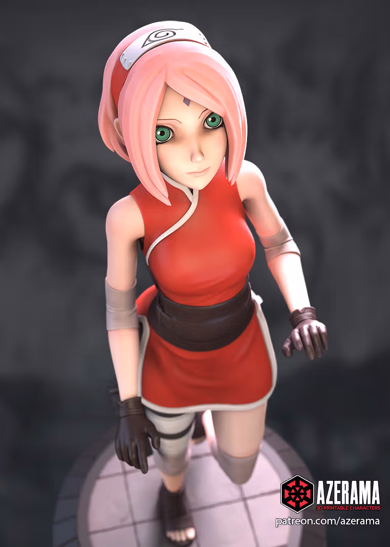 Sakura Statue | Naruto Fan Art by Azerama SFW,NSFW 3d printed,3d printed statue,nsfw statue,Sakura Statue,Naruto statue,3d printed figure