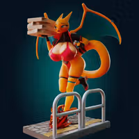 Charizard Pizza Delivery Statue | Pokemon Fan Art by Officer Rhu SFW,NSFW,Futa 3d printed statue,3d printed,3d printed figure,Charizard Statue,Pokemon Statue,futa statue,futa figurines,futanari figurines,futanari statue,furry statue