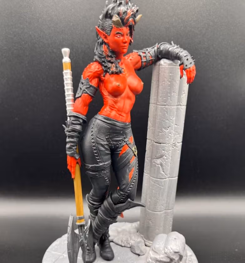 Karlach Statue | Baldur's Gate 3 Fan Art by TorridaMinis SFW,NSFW,Futa 3d printed,3d printed statue,nsfw statue,3d printed figure,Baldur's Gate Statue,Karlach Statue,futa figurines,futanari figurines,futanari statue,futa statue