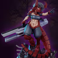 Kuzar, The Mecha Oni Miniature | DnD Fan Art by Gaz Minis SFW,NSFW 3d printed,miniature,dnd miniature,Kuzar, The Mecha Oni,3d printed miniature,nsfw miniature