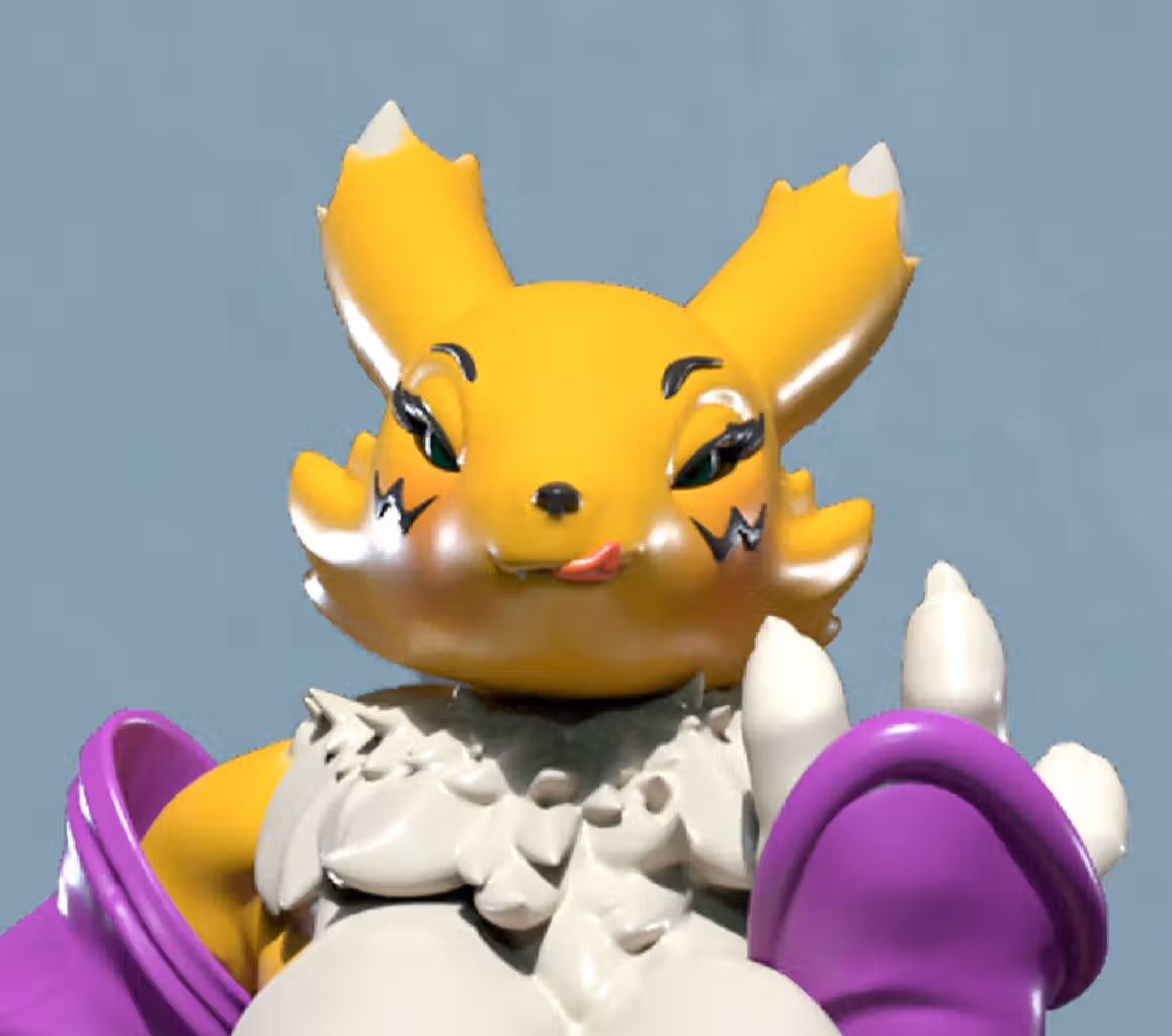 Renamon Statue | Digimon Fan Art by Freyas Fantasys SFW,NSFW 3d printed statue,3d printed,3d printed figure,Renamon Statue,Digimon Statue