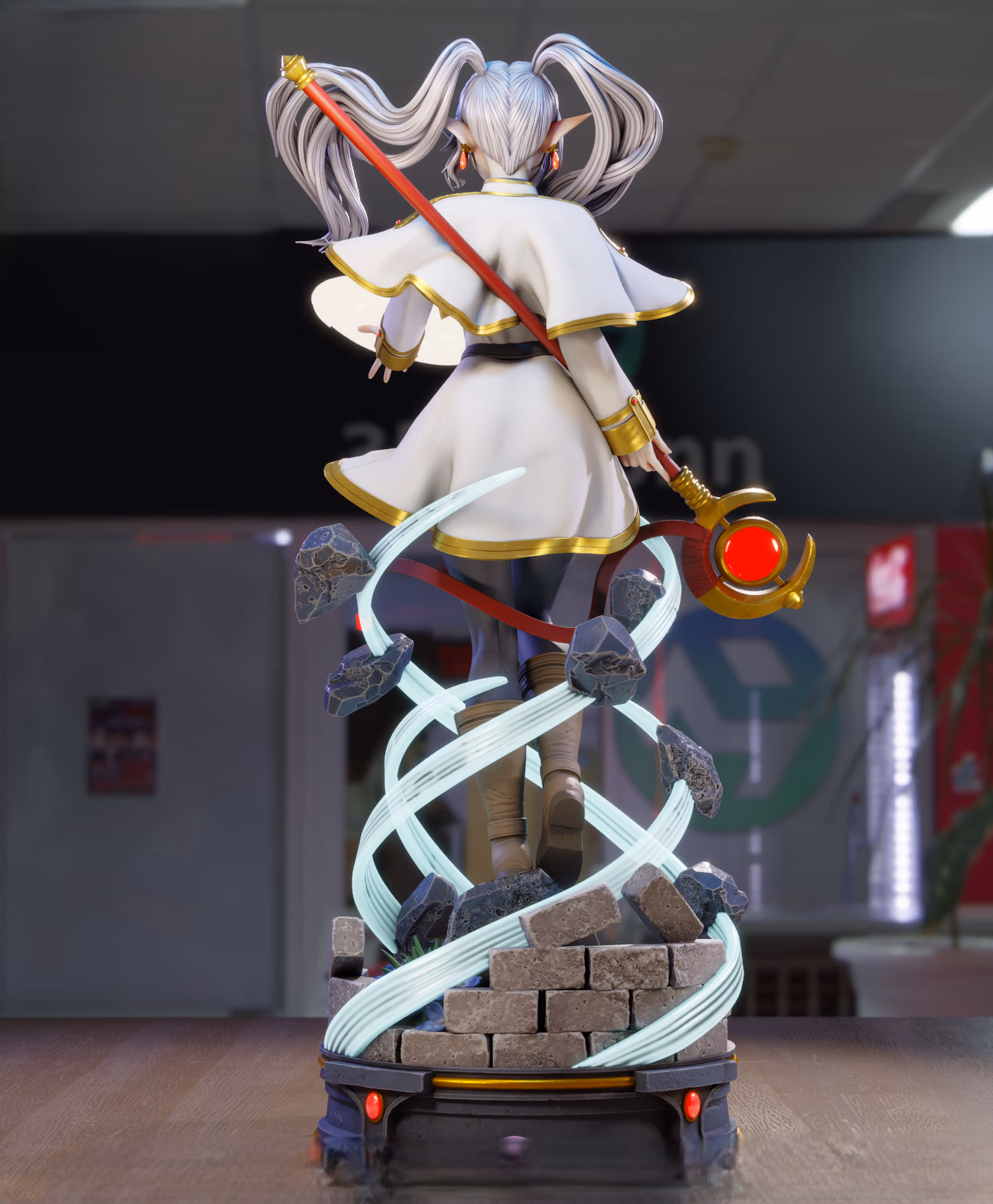 Frieren Statue | Frieren: Beyond Journey's End Fan Art by 3Dmoonn SFW 3d printed,3d printed statue,Frieren Statue,Frieren: Beyond Journey's End statue