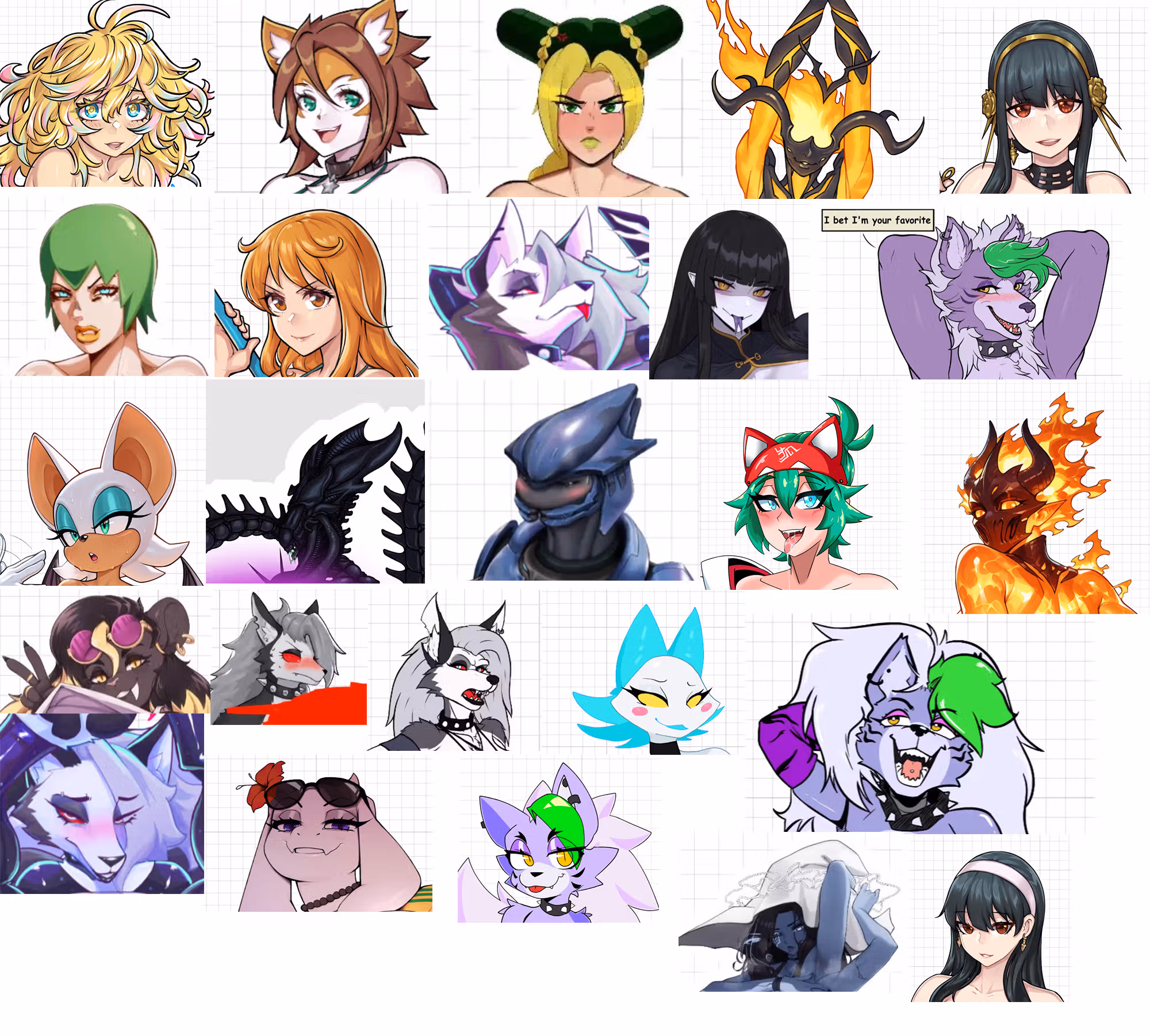 Mixed Mega Pack Sticker | Original Vinyl Sticker SFW And NSFW nsfw sticker,furry sticker,loona sticker,sfw sticker
