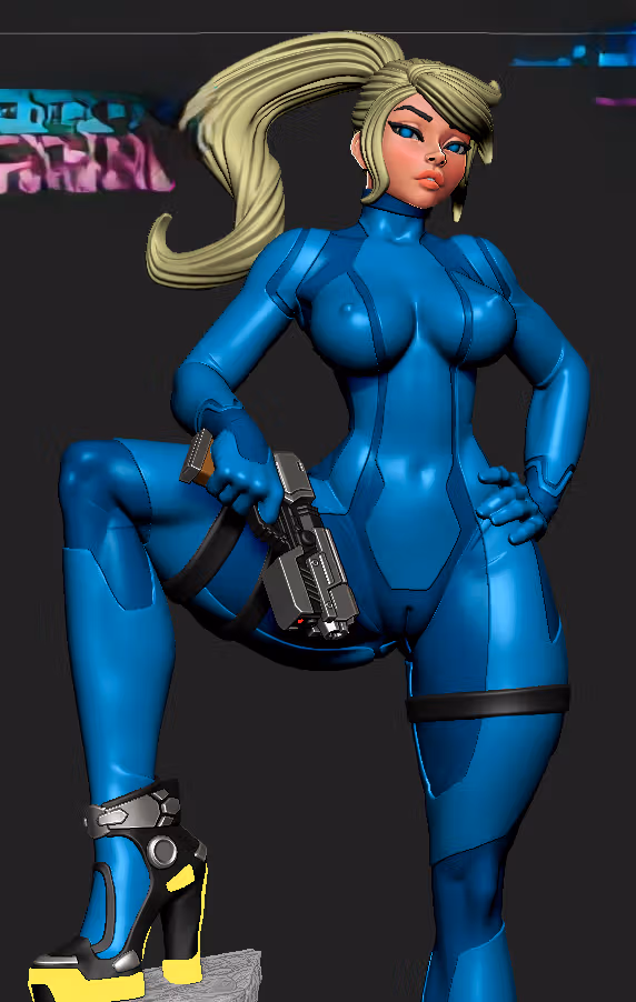 Samus Aran Statue | Metroid Fan Art by Digital Dark SFW,NSFW,Futa 3d printed statue,3d printed,nsfw statue,3d printed figure,Samus Aran Statue,Metroid Statue,futa statue,futa figurines,futanari figurines,futanari statue