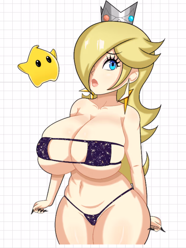 Princess Rosalina And Star Sticker | Super Mario Vinyl Sticker SFW,NSFW,Futa Mario stickers,Princess Rosalina sticker,nsfw sticker,futanari sticker,futa sticker