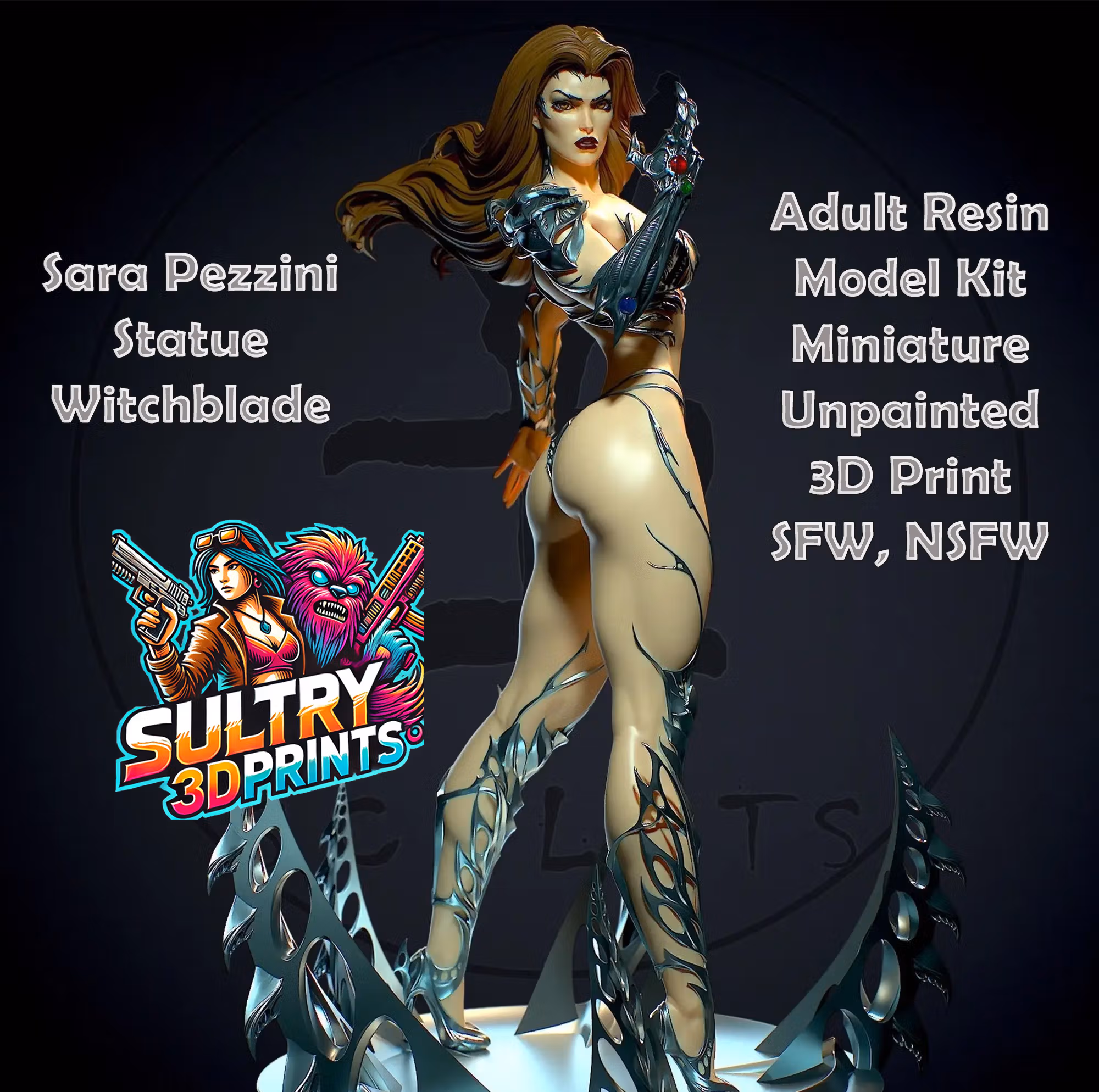 Sara Pezzini Statue | Witchblade Fanart von Yan-H SFW,NSFW 3d printed statue,3d printed,nsfw statue,3d printed figure,Sara Pezzini statue,Witchblade statue