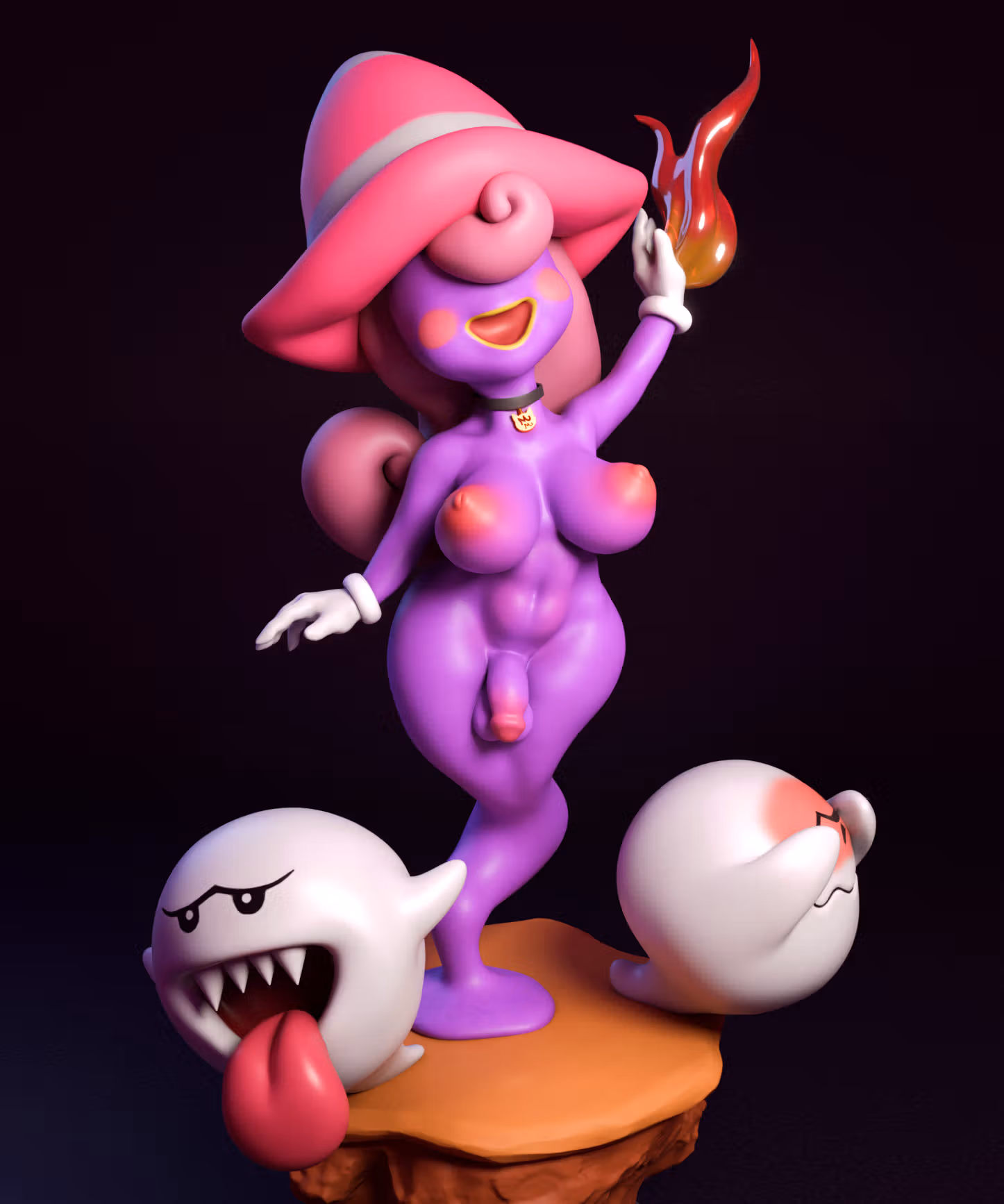 Vivian Ghost Furry Statue | Super Mario Fan Art by mowmaw NSFW,Futa 3d printed,Vivian Ghost statue,futa statue,Super Mario statue,furry statue,nsfw statue,futa figurines,futanari figurines,futanari statue