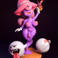 Vivian Ghost Furry Statue | Super Mario Fan Art by mowmaw NSFW,Futa 3d printed,Vivian Ghost statue,futa statue,Super Mario statue,furry statue,nsfw statue,futa figurines,futanari figurines,futanari statue