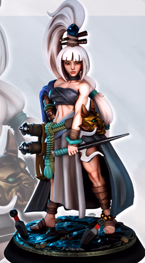 Rin Shadowdancer Ninja Miniature | DnD Fan Art by Gaz Minis SFW,NSFW 3d printed,miniature,dnd miniature,Rin Shadowdancer Ninja,3d printed miniature,nsfw miniature