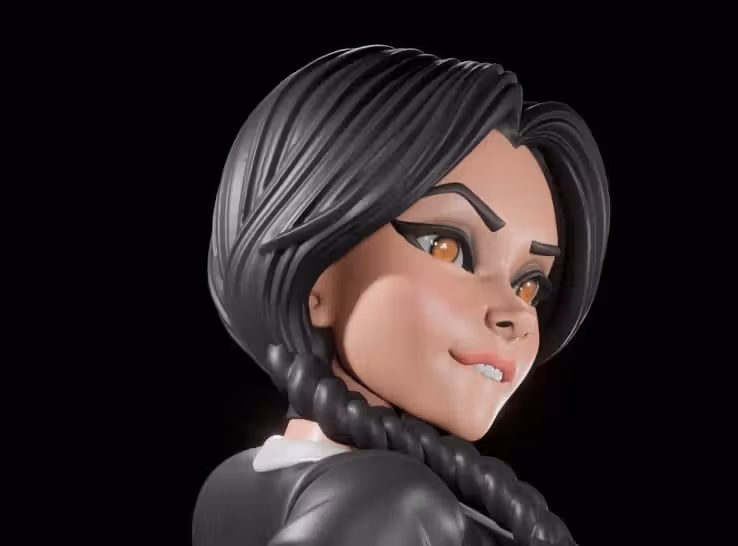 Wednesday older Statue | The Addams Family Fan Art by Digital Dark SFW,NSFW,Futa 3d printed statue,3d printed,nsfw statue,futa statue,Wednesday Statue,The Addams Family Statue,futa figurines,futanari figurines,futanari statue